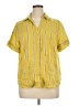 Worthington Stripes Yellow Short Sleeve Blouse Size 0X - photo 1