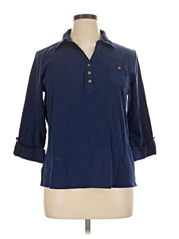 Karen Scott 3/4 Sleeve Button-Down Shirt (view 1)
