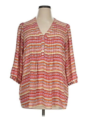 Rose + Olive 3/4 Sleeve Blouse (view 1)