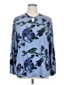 D&Co. Floral Blue 3/4 Sleeve Blouse Size XL - photo 1