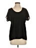 Fun & Flirt 100% Polyester Black Short Sleeve Blouse Size S - photo 1