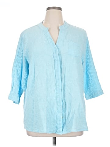 North Style 3/4 Sleeve Button-Down Shirt (view 1)