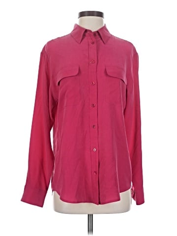 Equipment Long Sleeve Silk Top (view 1)