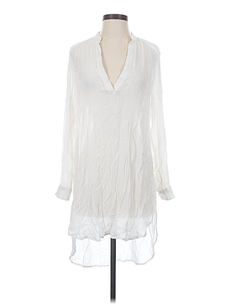 Pre-owned L*space 3/4 Sleeve Blouse In White