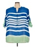 Apt. 9 100% Polyester Color Block Blue 3/4 Sleeve Blouse Size 3X - photo 1