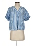 Pilcro 100% Linen Blue Short Sleeve Blouse Size XS - photo 1
