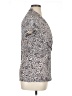 DKNY Animal Print Silver Short Sleeve Blouse Size XL - photo 4