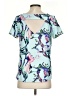 Cooper & Ella 100% Polyester Teal Short Sleeve Blouse Size S - photo 2