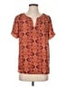 DR2 100% Polyester Orange Short Sleeve Blouse Size S - photo 1