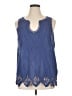 Soft Surroundings Blue Sleeveless Blouse Size XL - photo 1