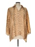 Sunny Leigh 100% Polyester Animal Print Gold 3/4 Sleeve Blouse Size L - photo 1