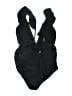 Pink Blush Solid Black One Piece Swimsuit Size M - photo 2