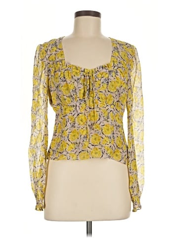 Intermix Long Sleeve Silk Top (view 1)