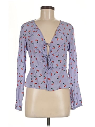 Intermix Long Sleeve Silk Top (view 1)