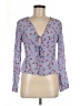 Intermix 100% Silk Blue Long Sleeve Silk Top Size 6 - photo 1