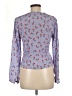 Intermix 100% Silk Blue Long Sleeve Silk Top Size 6 - photo 2
