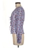 Intermix 100% Silk Blue Long Sleeve Silk Top Size 6 - photo 5