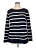 J.Jill Stripes Black Pullover Sweater Size XL - photo 1