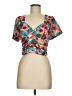 Lulus 100% Polyester Teal Short Sleeve Blouse Size M - photo 1