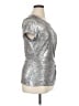 MSK Metallic Silver Short Sleeve Top Size XL - photo 4