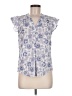 CeCe 100% Cotton Blue Short Sleeve Blouse Size M - photo 1
