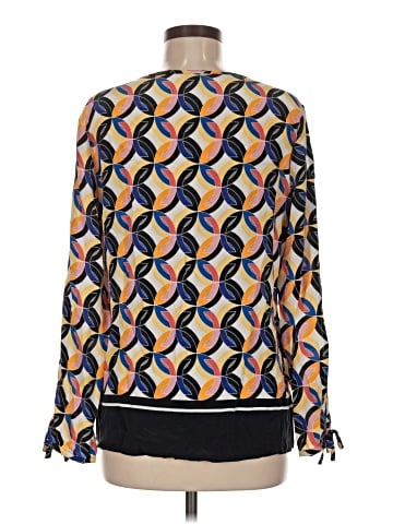 Ecru Long Sleeve Silk Top (view 2)