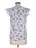 CeCe 100% Cotton Blue Short Sleeve Blouse Size M - photo 2