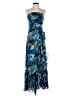 Xscape Floral Blue Teal Cocktail Dress Size 2 - photo 1