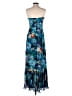 Xscape Floral Blue Teal Cocktail Dress Size 2 - photo 2