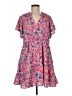 THML 100% Polyester Print Pink Casual Dress Size M - photo 1