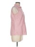 Basic Editions Stripes Pink Sleeveless Button-Down Shirt Size M - photo 4