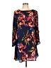 A-list by Wrapper 100% Polyester Print Blue Casual Dress Size L - photo 1