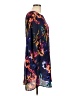 A-list by Wrapper 100% Polyester Print Blue Casual Dress Size L - photo 4