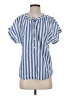 Point Sur Stripes Blue Short Sleeve Blouse Size S - photo 1