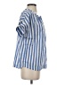 Point Sur Stripes Blue Short Sleeve Blouse Size S - photo 4
