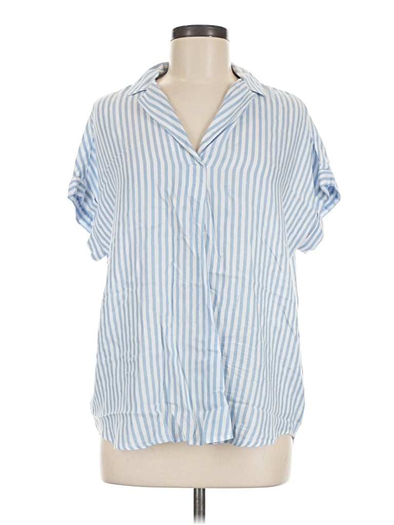 Pre-owned Beachlunchlounge Short Sleeve Blouse In Blue