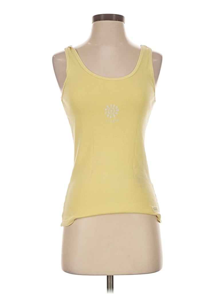 Pre-owned Life Is Good Tank Top Yellow Strapless Neckline Tops