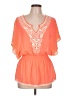 Miss Chievous 100% Polyester Orange Short Sleeve Blouse Size L - photo 1