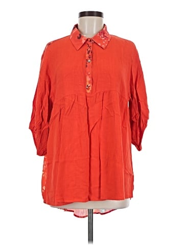 Umgee 3/4 Sleeve Button-Down Shirt (view 1)