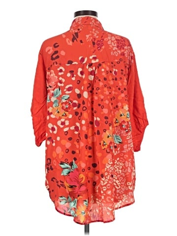 Umgee 3/4 Sleeve Button-Down Shirt (view 2)