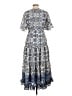 Taylor 100% Polyester Paisley Blue Casual Dress Size 10 - photo 2