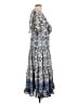 Taylor 100% Polyester Paisley Blue Casual Dress Size 10 - photo 4