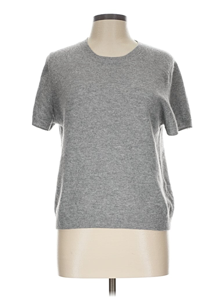 Pre-owned Quince Cashmere Pullover Sweater In Gray
