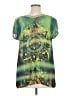 One World 100% Polyester Green Short Sleeve Blouse Size XL - photo 2