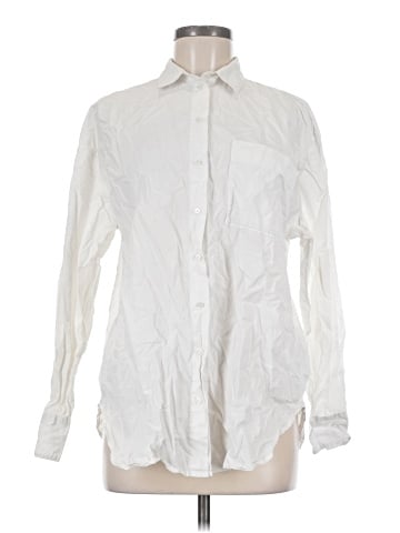 Topshop Long Sleeve Button-Down Shirt (view 1)