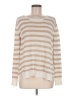 White + Warren 100% Cotton Stripes White Tan Pullover Sweater Size M - photo 1