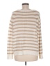 White + Warren 100% Cotton Stripes White Tan Pullover Sweater Size M - photo 2