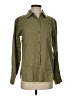 Athleta 100% Linen Solid Green Long Sleeve Button-Down Shirt Size XXS - photo 1