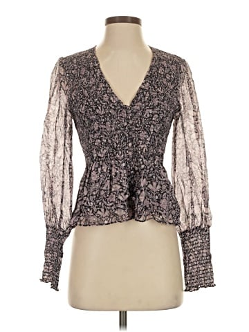 Intermix Long Sleeve Silk Top (view 1)