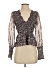 Intermix 100% Silk Brown Long Sleeve Silk Top Size S - photo 1